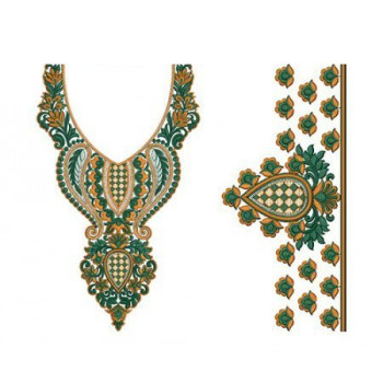 Simple Kurtis Embroidery Neck Design