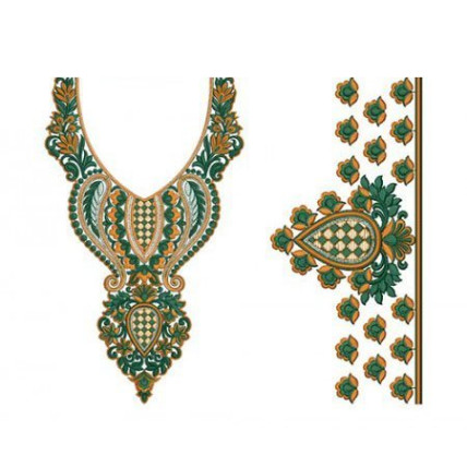 Simple Kurtis Embroidery Neck Design