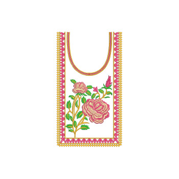 Simple Neck Embroidery Design For Kurtis