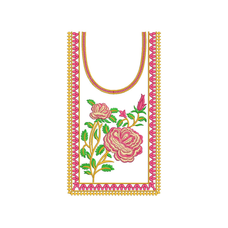Simple Neck Embroidery Design For Kurtis