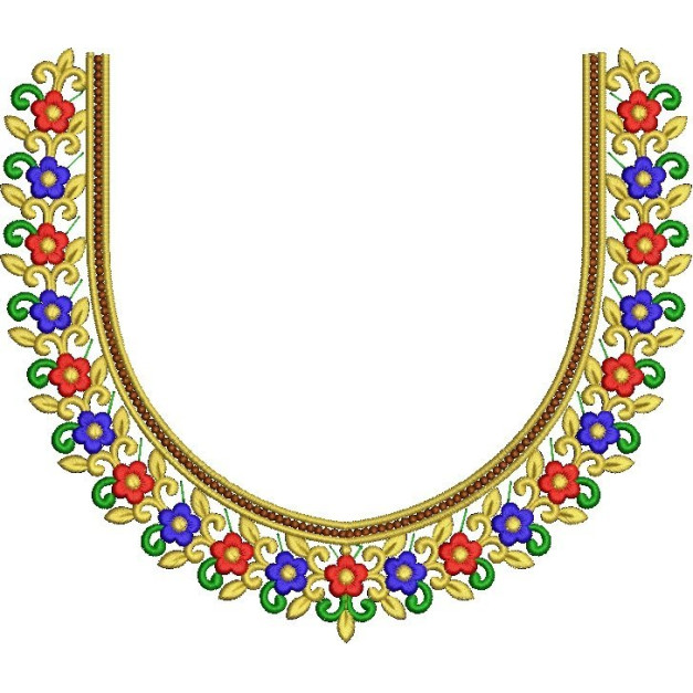 Flower Neck Embroidery Designs 26256