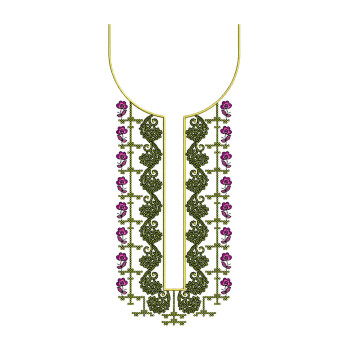 Simple Neck Embroidery Pattern For Kurtis