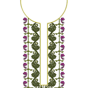 Simple Neck Embroidery Pattern For Kurtis