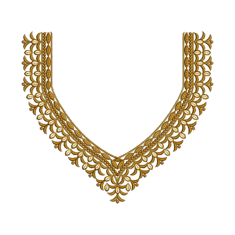 Simple Neck Embroidery Pattern For Kurtis