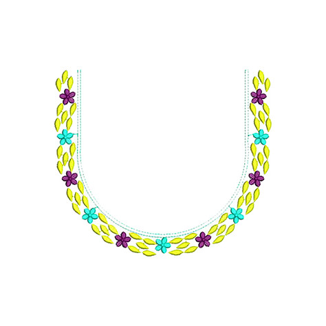 Dewdrop Neck Embroidery Design