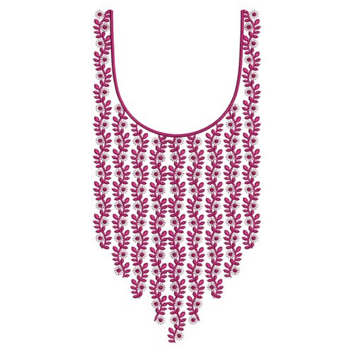 Magenta Cascade Yoke Embroidery Design