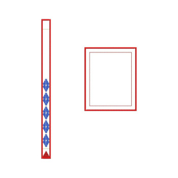 Single-Color African Attire Embroidery Design for Plinth & Pocket (35.6cm x 2.4cm)