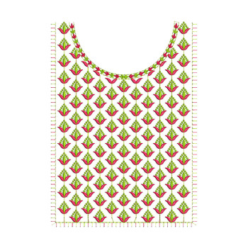 Rani Hareem Neck Embroidery Design