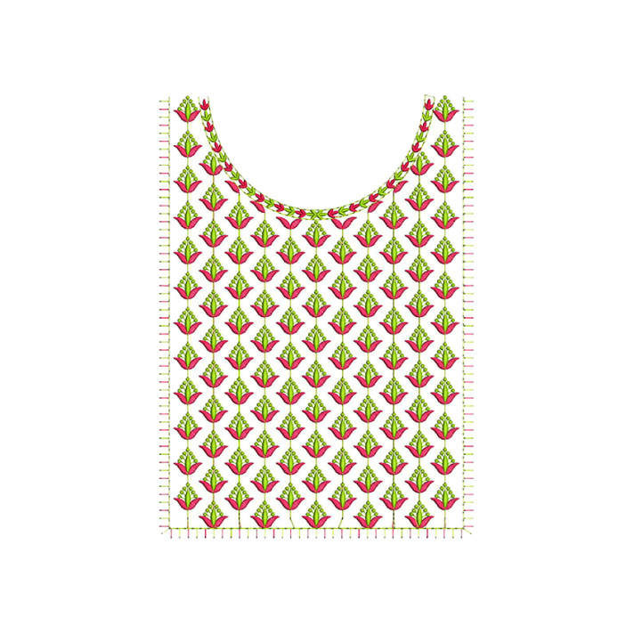 Rani Hareem Neck Embroidery Design