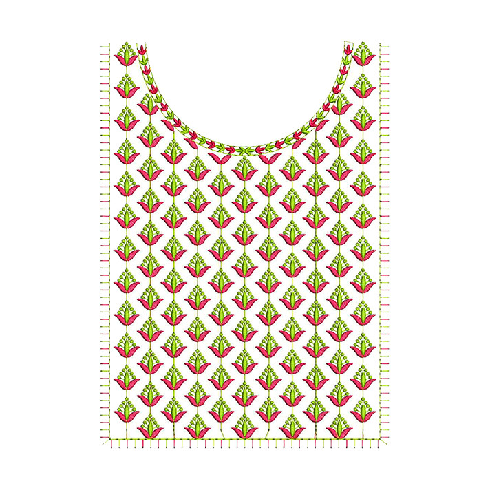 Rani Hareem Neck Embroidery Design