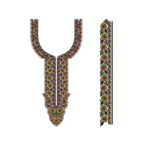 Vineyard Placket Neck Embroidery Design