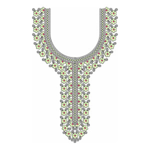 Stylish Anarkali Kurti Neck Embroidery Design