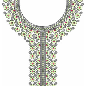 Stylish Anarkali Kurti Neck Embroidery Design