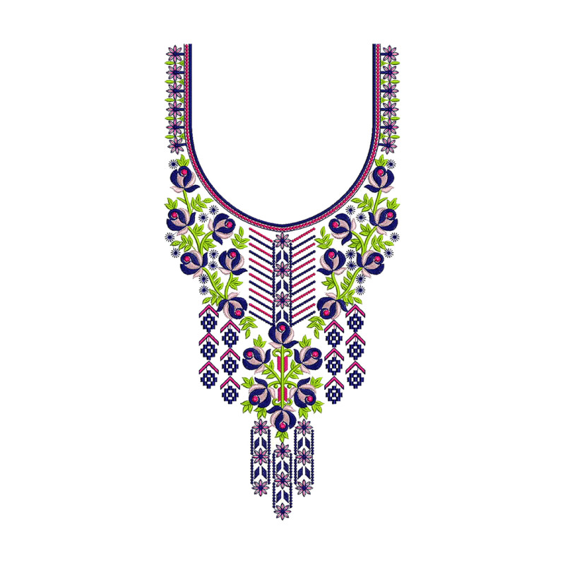 Gajra Cascade embroidery design