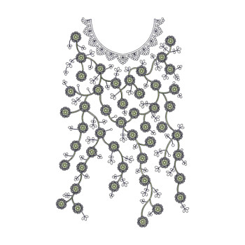 Tiny Flower Neck Embroidery