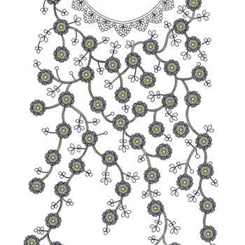 Tiny Flower Neck Embroidery