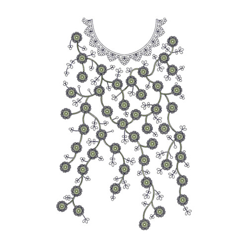 Tiny Flower Neck Embroidery