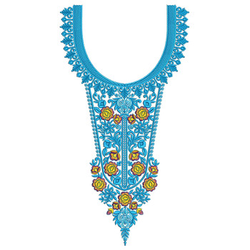 Sapphire Neck Embroidery Design