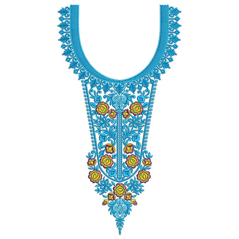 Sapphire Neck Embroidery Design