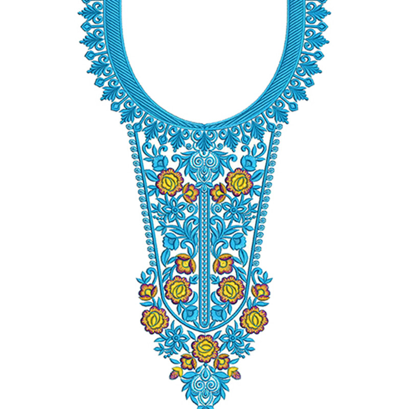 Sapphire Neck Embroidery Design