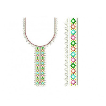 Trendy Mirror Work Neck Embroidery