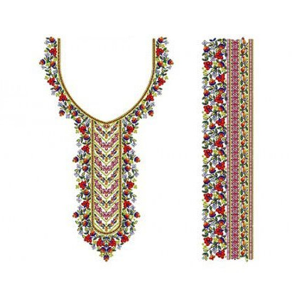 Tapestry River Neck Embroidery Design