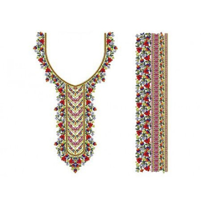 Tapestry River Neck Embroidery Design