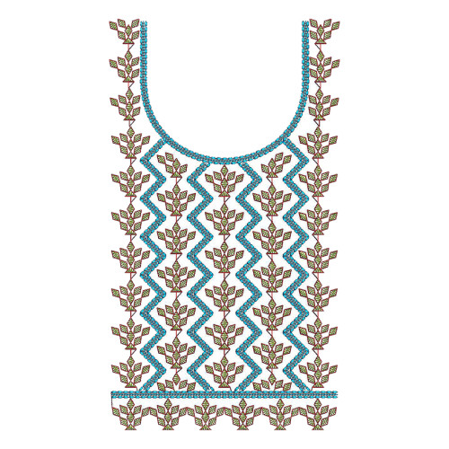 Triangle style Embroidery Neck
