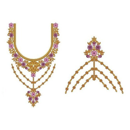 Necklace-Style Embroidery Design