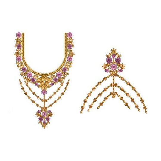 Necklace-Style Embroidery Design