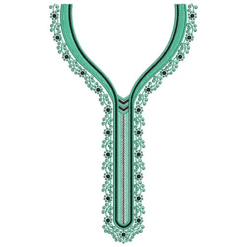 Bel-Buti Resham Neck Embroidery Design