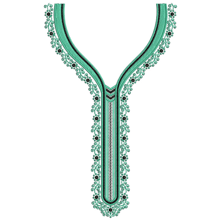 Bel-Buti Resham Neck Embroidery Design