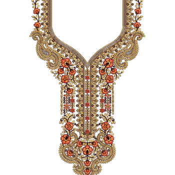 Women Neck Embroidery Design
