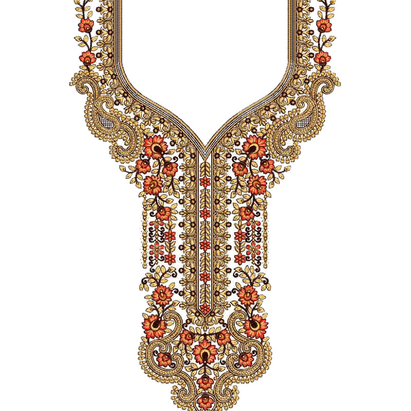 Women Neck Embroidery Design