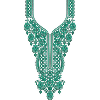 Floral Teardrop Panel Embroidery Design