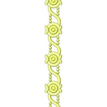 Yellow Thread Lace Border Embroidery Design 25327