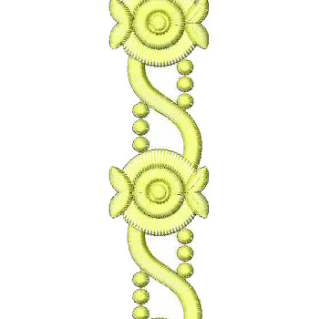 Yellow Thread Lace Border Embroidery Design 25327