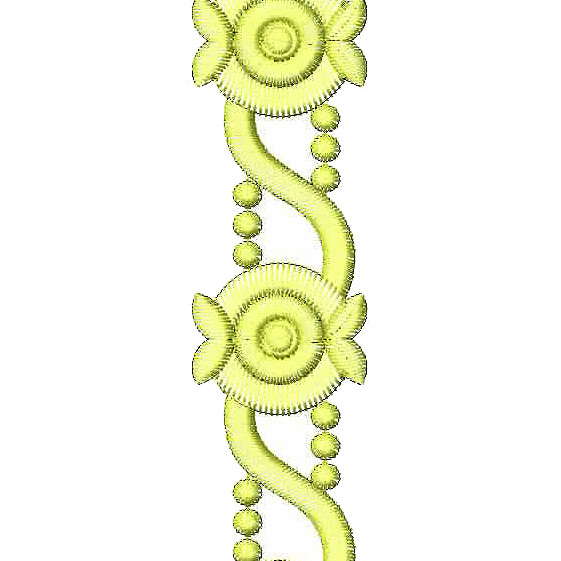 Yellow Thread Lace Border Embroidery Design 25327