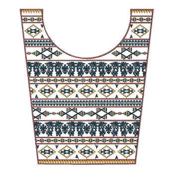 Yoke Style Embroidery Neck Design