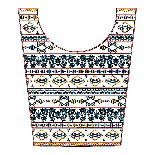Yoke Style Embroidery Neck Design