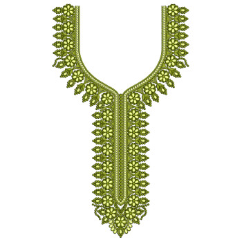 Zigzag Thread Style Neck Embroidery Design