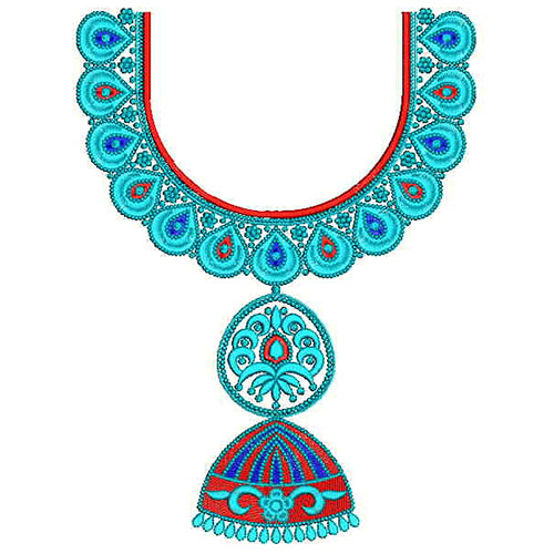 Zumkha Style In Neck Line Embroidery Design