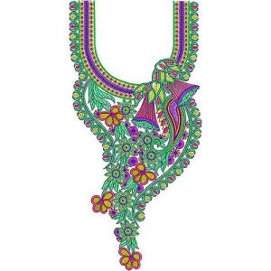 Pakistani Wedding Neck Embroidery Design