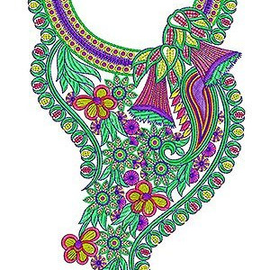 Pakistani Wedding Neck Embroidery Design