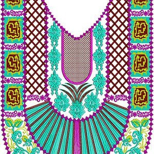 Round Neck Embroidery Designs 25147