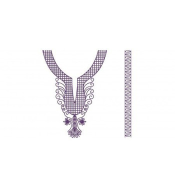 Aari Stitch Look In Flat Embroidery Neck Design 23065
