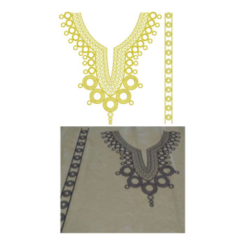 African Mens Neck Embroidery Design