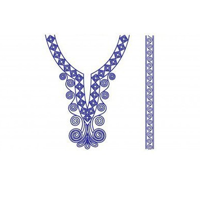 African Neck Chain Stitch look Embroidery 23064