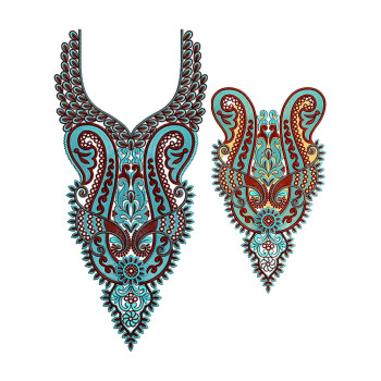 Albanian Bride Neck Embroidery Design 21086