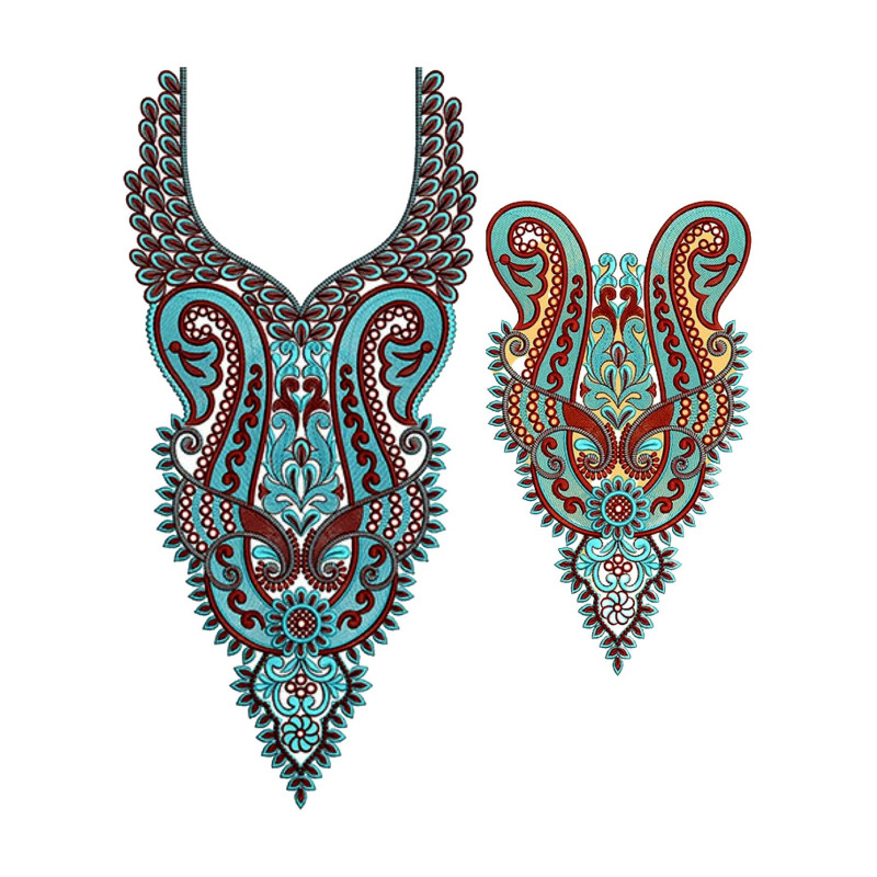 Albanian Bride Neck Embroidery Design 21086